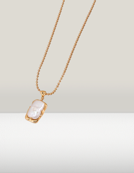 Barockperle Ohrhänger & Haltskette