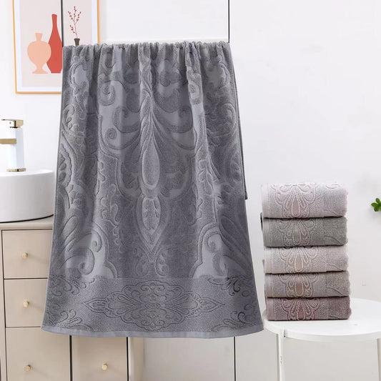 Luxuriöses Handtuch- und Badetuch-Set, Elegantes Jacquard-Design, Weich und Saugfähig