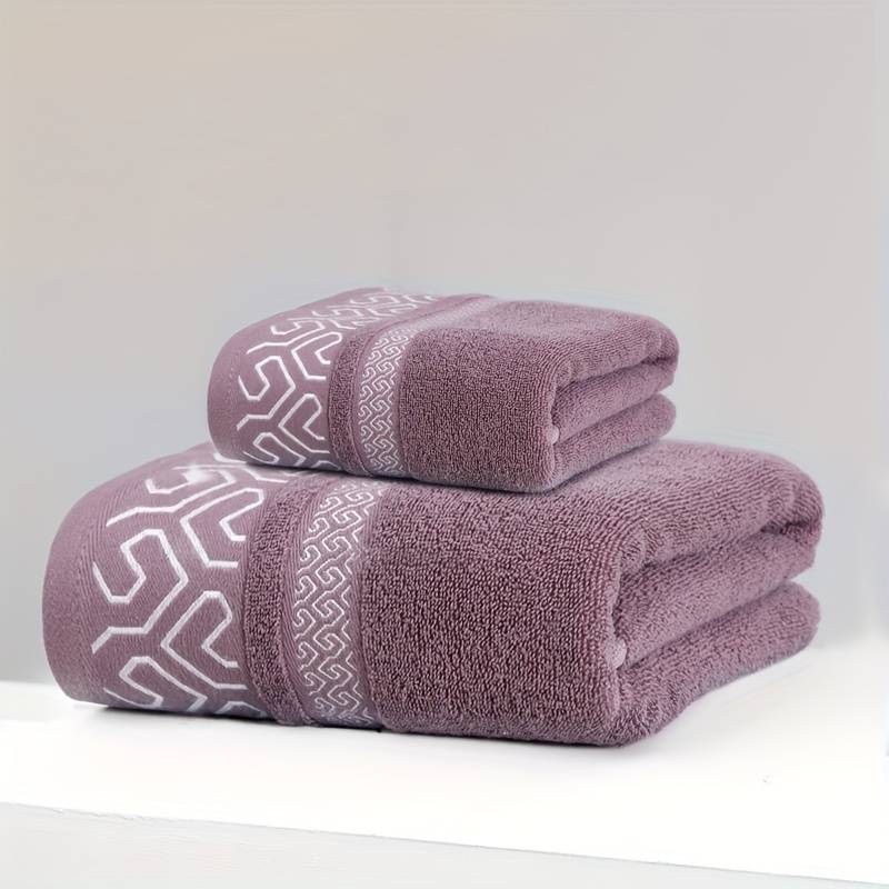 Baumwollhandtuch-Set 1 Badetuch & 1 Handtuch, weich und saugfähig für das Badezimmer
