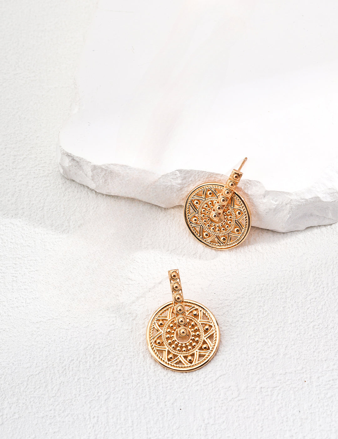 925er Silber Ohrstecker Ornament rund