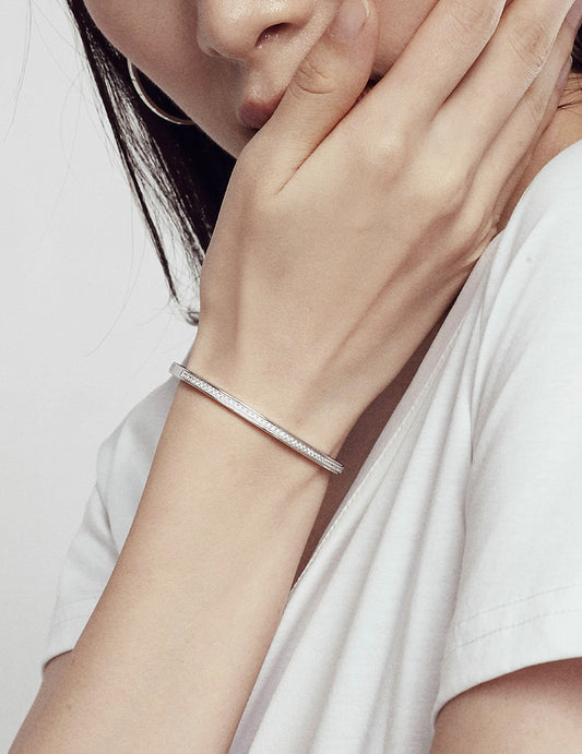 925er Silber Armreif mit Zirkonia