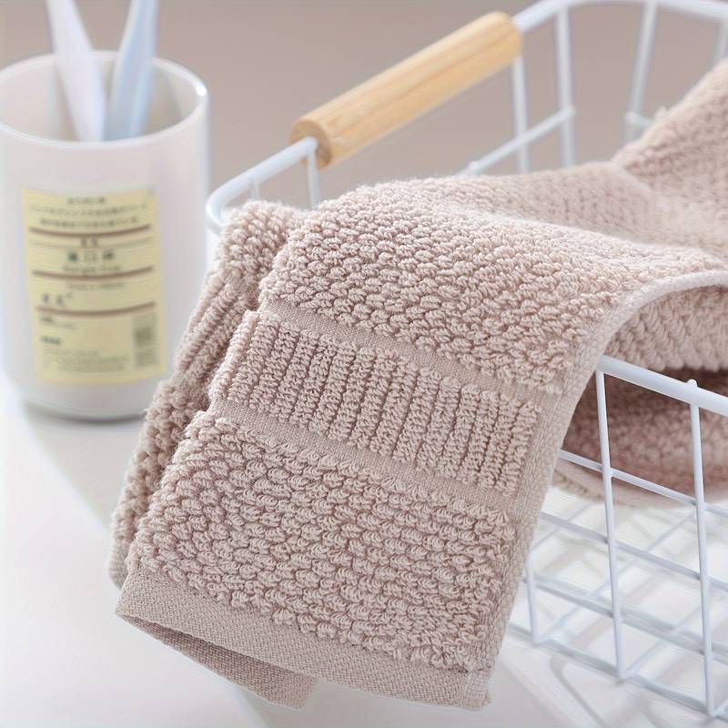 3-teiliges Baumwolle Handtuchset, 1 Waschlappen & 1 Handtuch & 1 Badetuch